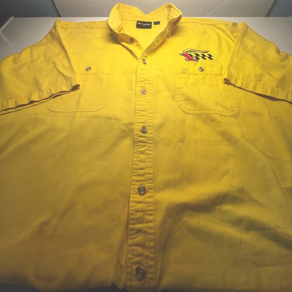 Chase Authentic NASCAR #1 Steve Park Pennzoil Mens Button Down XL Yellow - Picture 1 of 4